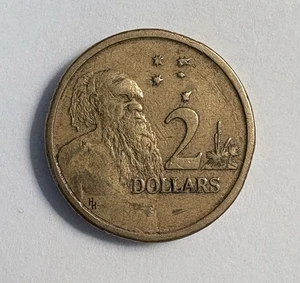 Australia 2 Dollars 1988 KM#101 Aborigine Southern Cross Small Thick Coin - Picture 1 of 2
