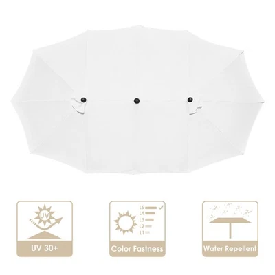 YESCOM 14 Ft Double Sided Umbrella Replacement Canopy Table Top Outdoor Beach Pool