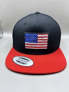 Billabong Hat Cap SnapBack Black Red America Flag Logo Outdoor Suffer Beach - Picture 1 of 8