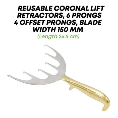 Coronal Lift Retractors 6 Sharp Prongs Breast Plastic Surgery Tools 24 x 15cm - Image 1 of 4