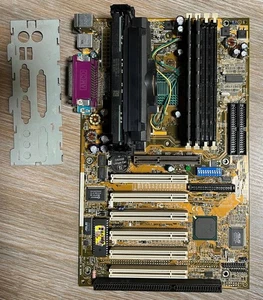 ASUS P3B-F REV 1.04 Motherboard Slot 1 Intel 440BX + PIII 550MHz + 256MB. TESTED - Picture 1 of 17