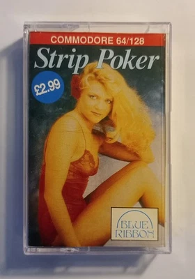 STRIP POKER - Blue Ribbon version - Commodore 64 C64 C128 - TESTED See photos - Image 1 of 4