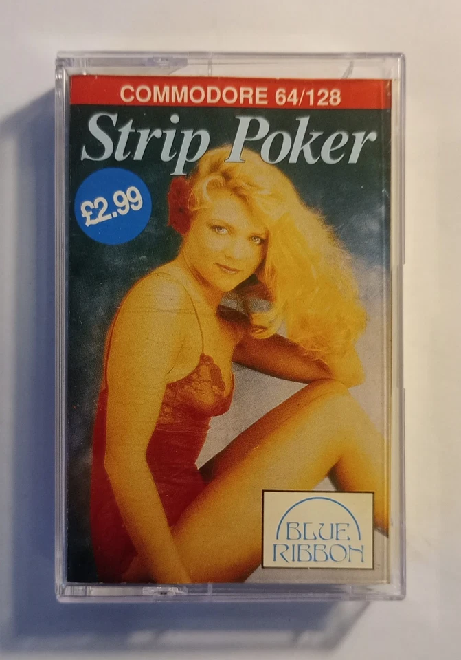 STRIP POKER - Blue Ribbon version - Commodore 64 C64 C128 - TESTED See photos - Image 1 of 4