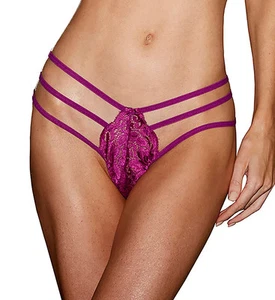 Shirley of Hollywood 20145 Stretch Lace Strappy Thong - Picture 1 of 3