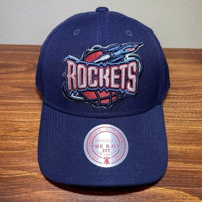 Houston Rockets Mitchell & Ness ROY Fit Low Profile Strapback Hat Cap Navy Blue - Image 1 of 4