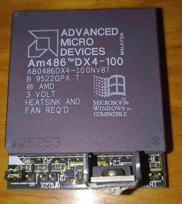 Voltage Converter for Socket 3 Motherboards + AMD 486 DX4-100 MHz CPU - Image 1 of 4