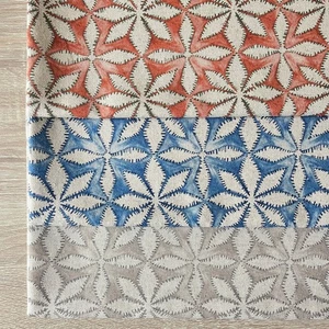 HADDON Block print Linen blend Fabric, 142cm wide, Price per 1/2m - Picture 1 of 11