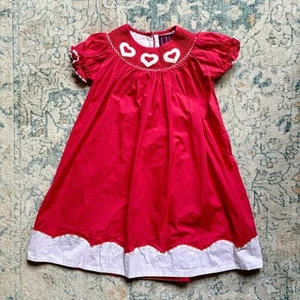 Lil Cactus Heart Dress Valentines Embroidered Smocked Dress Girl’s Size 4T - Picture 1 of 6