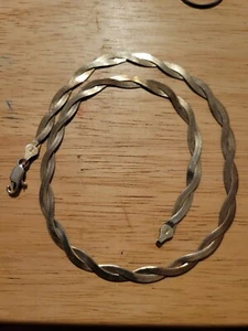 VINTAGE ESTATE FAS ITALY 925 SILVER NECKLACE GOLD OVERLAY TWISTED CHAIN NECKLACE - Picture 1 of 4