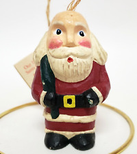 Bath & Body Works Santa Claus hand-carved Christmas Ornament 3.5" old lot