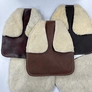 Pair of Real Sheepskin Stirrup Covers, Saddle Protectors. 2 Sizes. UK made - Picture 1 of 16