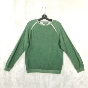 Vtg Banana Republic Sweater Men L Green Cotton Raglan Crew Pullover 90's Y2K - Picture 1 of 8