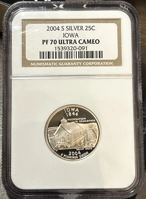 2004-S 25c Silver State Quarter - Iowa ~ NGC PF70 Ultra Cameo - Image 1 of 2