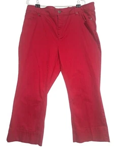 Faded Glory Womens Red Capri Pants Embellished Curve-Friendly Street Style 24W - Picture 1 of 11