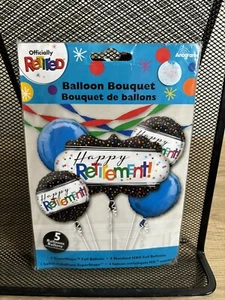 'Officially Retired' Foil Balloon 5pc Bouquet Celebrations Party Decorations G - Picture 1 of 2