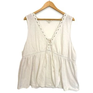 Canotta babydoll all'uncinetto marca Lucky taglia XXL cotone maglia slub - Foto 1 di 8