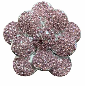 Brosche Blumen Kristalle Rosa 2x2 Zoll - Bild 1 von 6