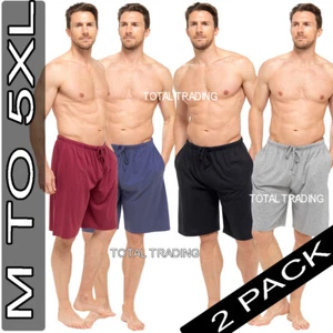 2 PACK MENS PYJAMAS SLEEP LOUNGE SHORTS COTTON BLEND INSIGNIA M TO XXXXXL - Picture 1 of 17