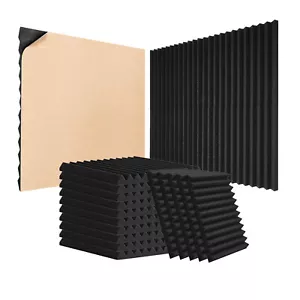 VEVOR Acoustic Foam Panels 48 Pack 12 x 12 x 1 in Adhesive for Wall Ceiling - Picture 1 of 12