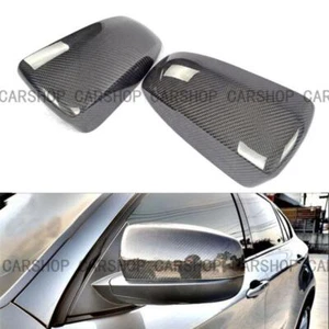 Tapa de cubierta de espejo retrovisor lateral de puerta de fibra de carbono real adicional para BMW E70 E71 X5 X6 08-13 - Imagen 1 de 5