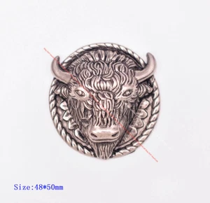 2PC 48*50MM Big Buffalo Head Bison Leather Craft Belt Western Conchos Screwback - Picture 1 of 12
