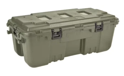 Plano коробка для хранения 27 галлонов. Галлон на петлях Оливковый серо-зеленый 27 галлонов водонепроницаемый, НОВЫЙ - Изображение 1 из 4