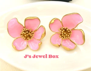 Oscar de la Renta✨ Pink Cherry Blossom Stud Earrings ✨ Summer! - Picture 1 of 15