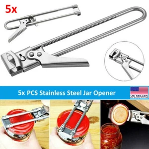 5 PCS Adjustable Hand Stainless Steel Easy Bottle Opener Jar Lid Twister Gripper - Picture 1 of 9