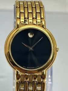Movado Museum Classic, quadrante nero su oro chicchi di riso bracciale re (NJL028105) - Foto 1 di 11