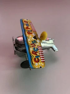 Vintage Yone Wind-Up  Tin Toy Circus Air Plane Good Working Condition Japan - Picture 1 of 7