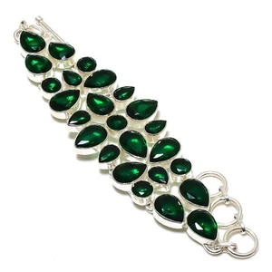 Chrome Diopside Gemstone Handmade 925 Sterling Silver Jewelry Bracelet For Women - Picture 1 of 6