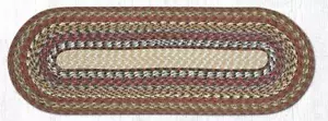 Braided Jute Oval Table Runner. Earth Rugs. HONEY, VANILLA, GINGER. 13" X 36" - Picture 1 of 1