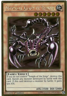 Mystical Beast of Serket PGL2-EN032 Gold Rare Yu-Gi-Oh Card 1st Edition New - Image 1 of 3
