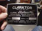 Clarktor Data Plate Acid Etched Aluminum for a Vintage Clark Airport Tug Tractor