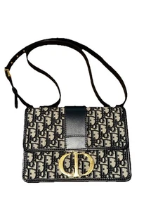 Authentic Christian Dior 30 Montaigne Bag Blue Monogram Handbag - Picture 1 of 11