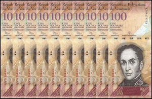 Venezuela 100 Bolívar Fuerte, 2007-2015, P-93, Usado X 10 PCS - Imagen 1 de 2