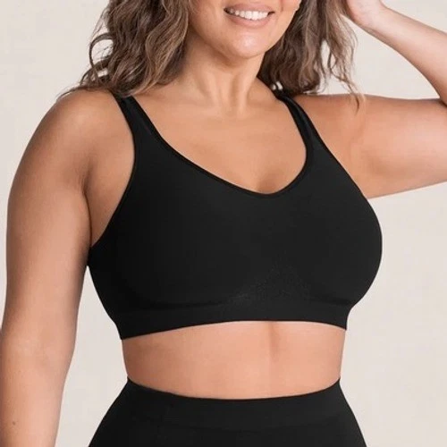 Shapermint Essentials Everyday Comfort Straps Black Wireless Shaping Bra XL