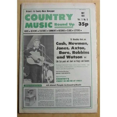 JOHNNY CASH COUNTRY MUSIC ROUND UP MAGAZINE  MAY 1981 JOHNNY CASH COVER (MONTHLY - Image 1 of 2