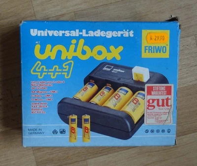 Universal-Ladegerät, Friwo unibox 4+1,  AA-Mignon, C-Baby, D-Mono und E-9V Block - Bild 1 von 4