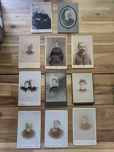 Lot Of 11 Antique Cabinet Card Photo Lot People Men / Women, Michigan Minnesota - Picture 1 of 12