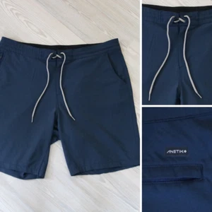 ANETIK Men's 38 Navy Analog Tech Hybrid Board Shorts Performance Fishing Outdoor - Picture 1 of 4