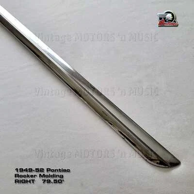 1949-1952 Pontiac Chieftain Rocker Panel Stainless Molding GM #511526 RH 79.50"  - Изображение 1 из 4