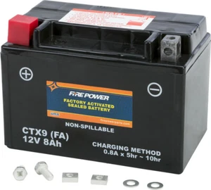 Kawasaki 2009-2012 Ninja 250R FirePower Factory Activated Battery - CTX9-BS (FA) - Picture 1 of 5