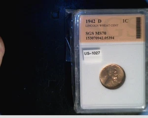 1942-D US Lincoln Wheat Cent, Very High Grade Copper Penny (US-1027) - Bild 1 von 2