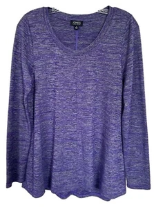 Jones New York Women's Long Sleeve Sweater Top Viscose Blend Sz S Purple Heather - Picture 1 of 7