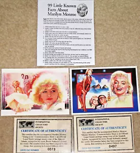 MARILYN MONROE 2 different 1996 Spanish Sahara OCC Souvenir Sheets MNH w/ COAs - Picture 1 of 7