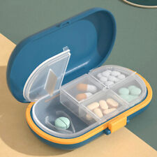 4 Grids Travel Pill Case With Pill Cutter Organizer Medicine Storage Container ❀