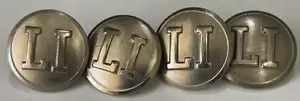 LOT/4 WATERBURY LONG ISLAND RAILROAD UNIFORM BUTTONS BRASS (PEWTER SILVER TONE) - Picture 1 of 2