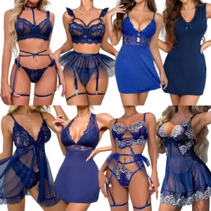 Lencería sexy para mujer Babydoll de encaje Body Vestido transparente Prendas para dormir Tanga Regalo - Imagen 1 de 107