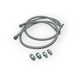 KIT 2 FLEXIBLE PIPE FOR DIESEL 1/4 F BEND x 3/8 F + 4 NIPPLES 100 CM BURNER - Picture 1 of 1